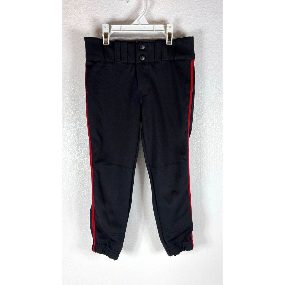 Champro Kids Fastpitch Baseball Softball Pants Black with Red Piping Youth Small